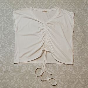 White Cinch Center Breezy Top